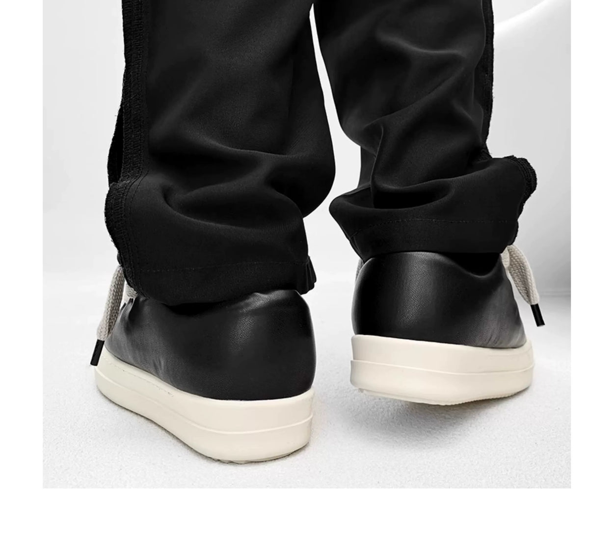 Black Thick Sole Casual Sneakers