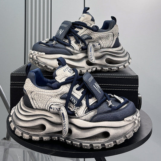 Platform Chunky Sole Strap Lace-Up Sneakers WN24831