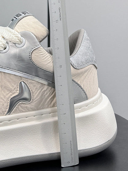 Platform Height Increase Round Toe Sneakers