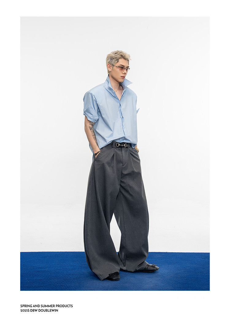 Luxurious Double-Gathered Casual Pants