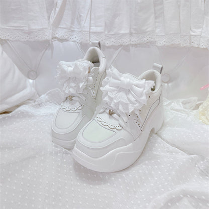 Leilei Lace Bow Platform Shoes