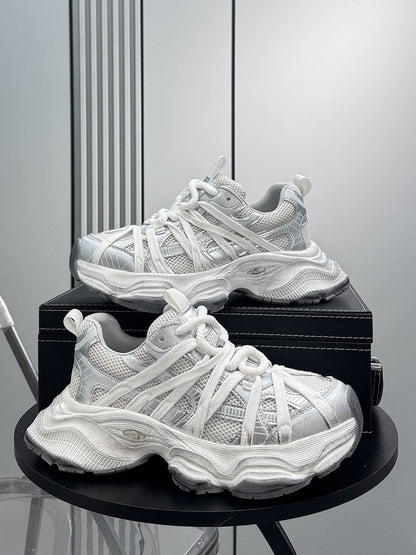 Breathable Mesh Chunky Platform Sneakers WN24801