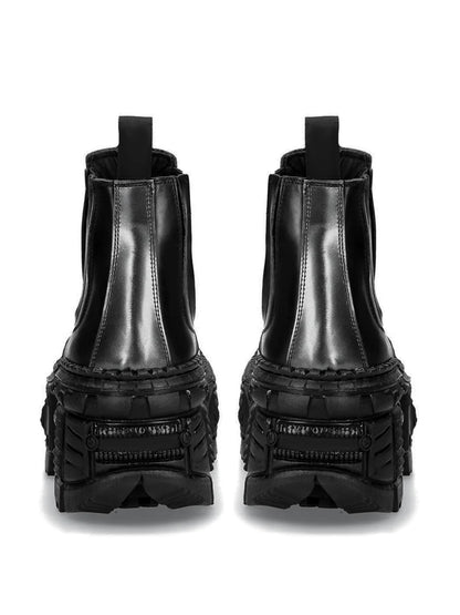 Chunky Sole Design PU Leather Boots