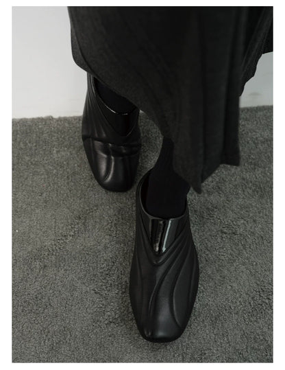 Streamlined Low-Profile Leather Slip-On Shoes