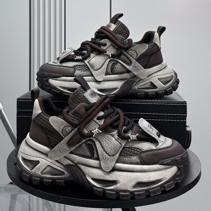 Platform Height-Increasing Damage Dad Sneakers