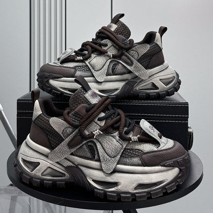 Platform Height-Increasing Damage Dad Sneakers