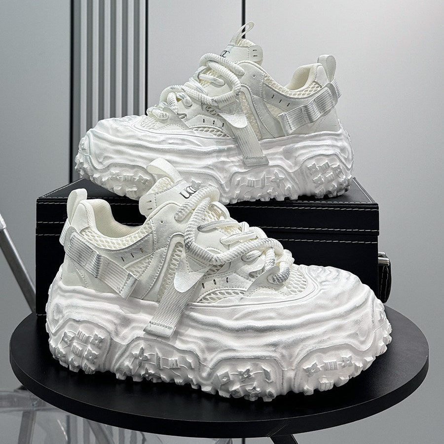 Strap Mesh Platform Chunky Sole Sneakers