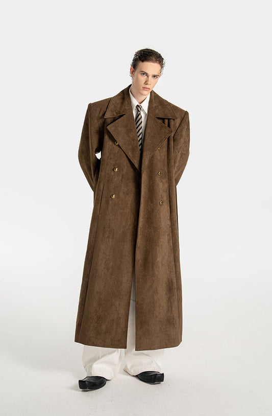 Retro Suede Long Coat