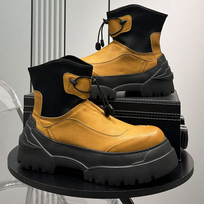 Drawstring Platform Thick Sole Short Boots WN24646