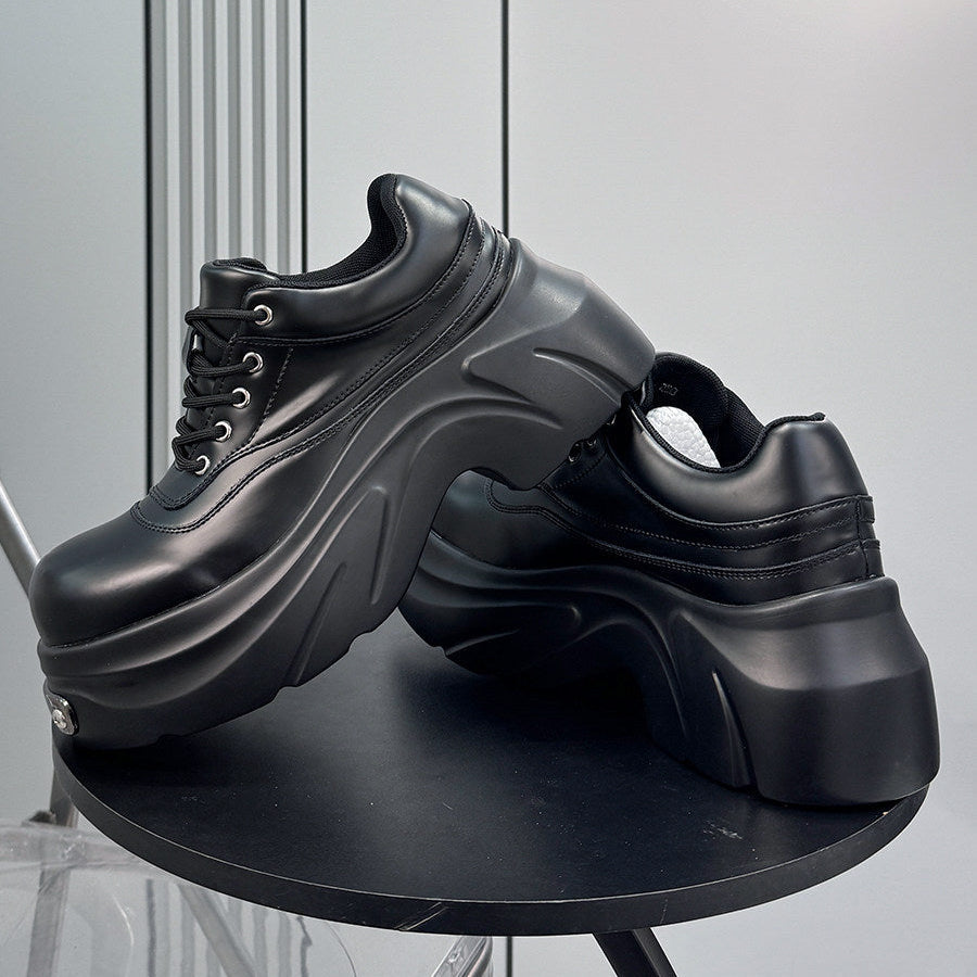 Thick-Sole Height-Increasing Derby Sneakers