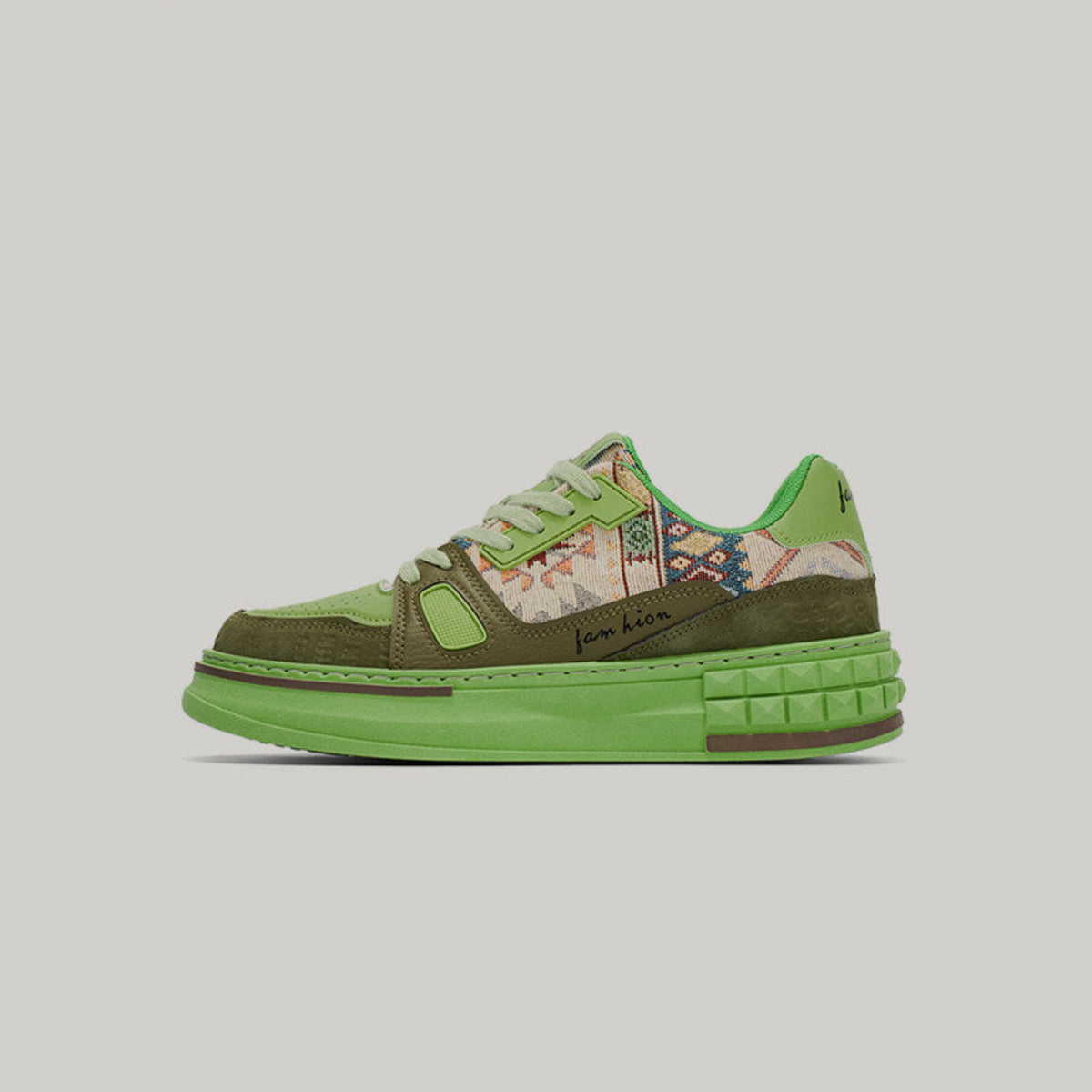 Breathable Platform Patchwork Lace-Up Sneakers WN23524