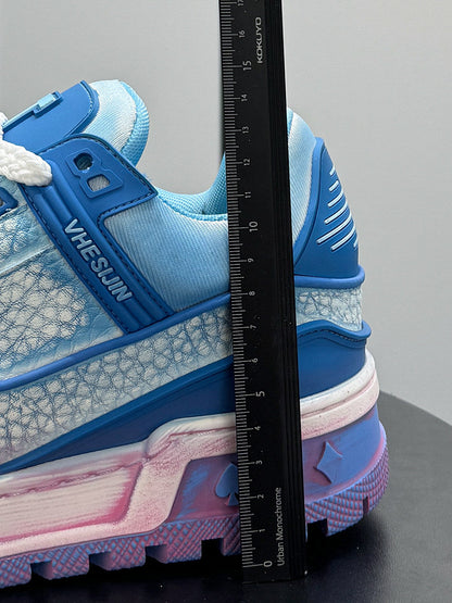 Platform Patchwork Lace-Up Sneakers