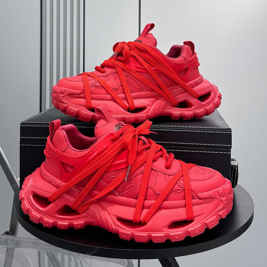 Thick Sole Lace-Up Sneakers