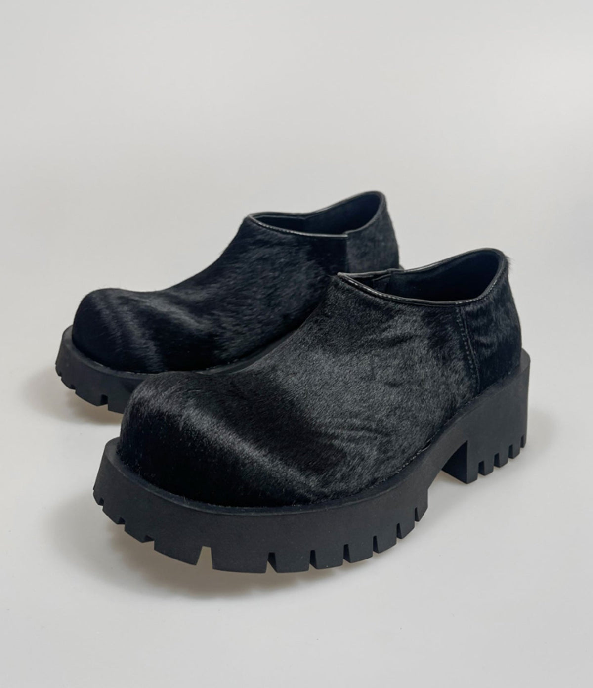 Pony Hair Chunky Sole Derby Shoes