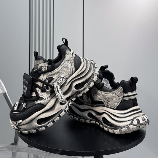 Platform Chunky Sole Strap Lace-Up Sneakers WN24831