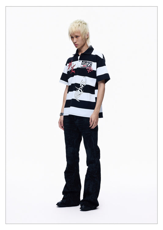 Light Casual Polo Shirt, Loose Fit, Short Sleeves