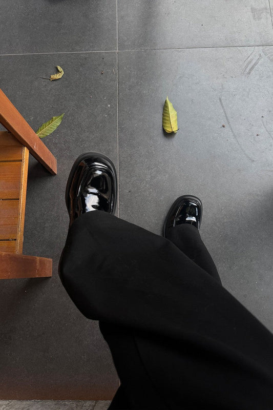 Metal-Button Leather Loafers