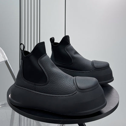 Side Gore Platform Chunky Sole Short Boots