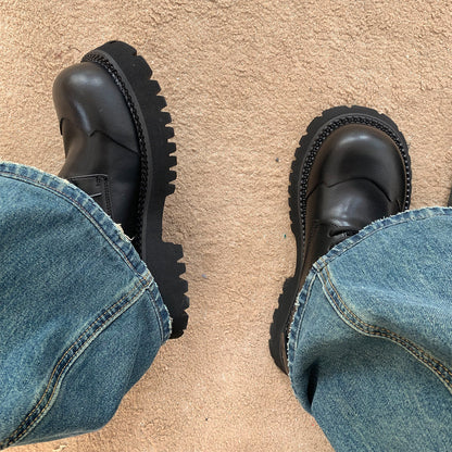 Thick Sole Lace-Up Shoes