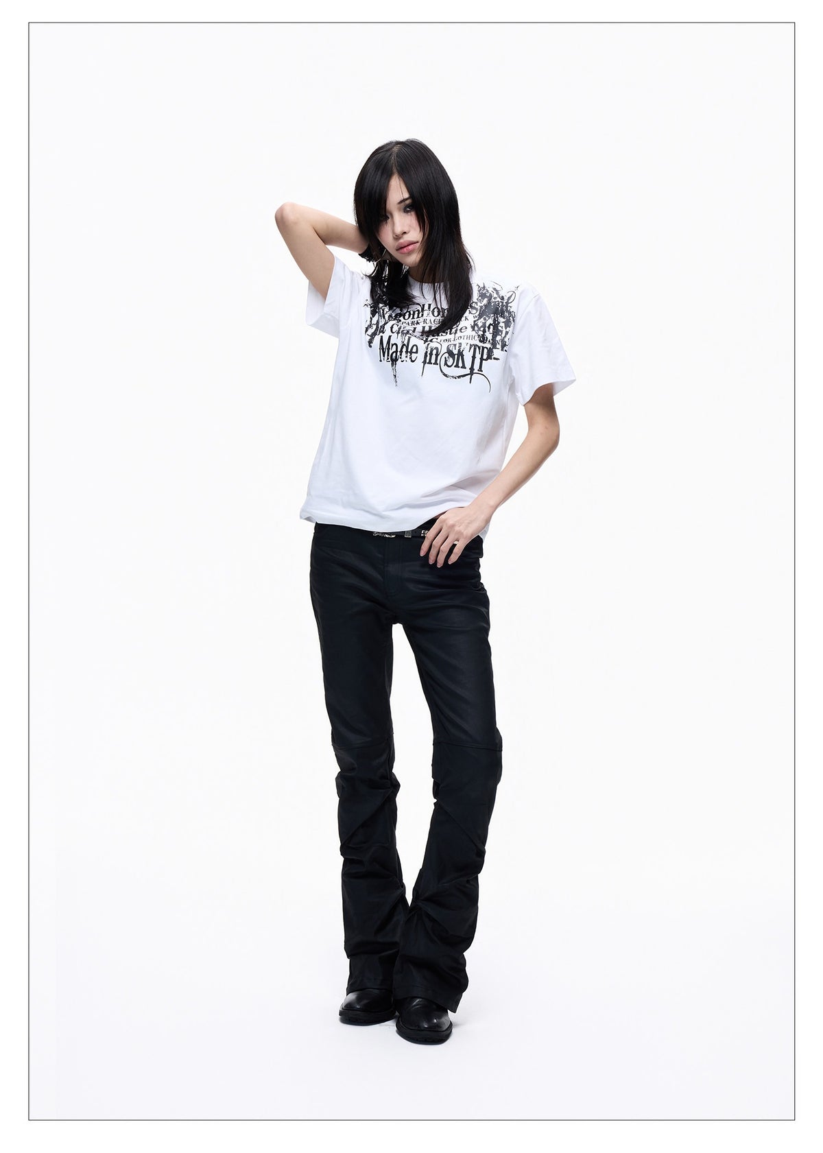 White Crewneck Wide-leg Short-sleeve T-shirt