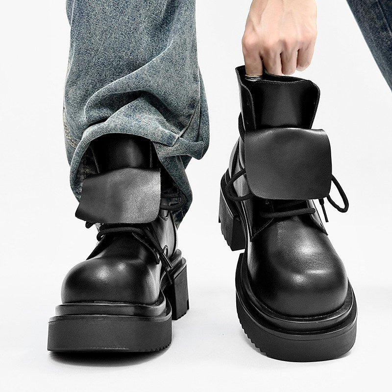 Chunky Platform Lace-Up Wrap Boots