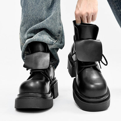 Chunky Platform Lace-Up Wrap Boots