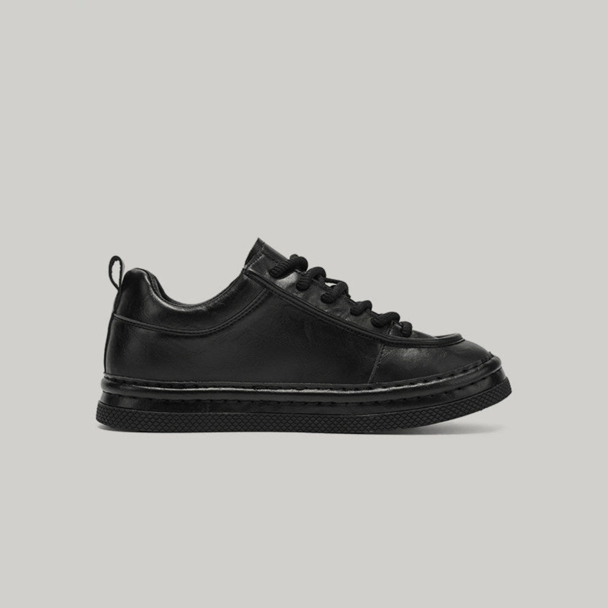 Waterproof PU Leather Lace-Up Sneakers