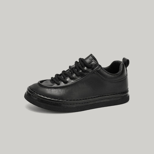 Waterproof PU Leather Lace-Up Sneakers