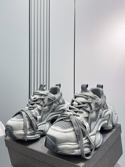 Mesh Panel Chunky Sole Sneakers