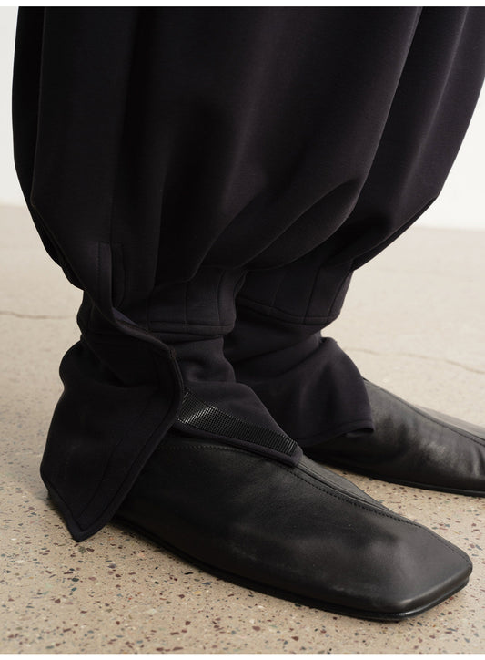 Casual Pants with Velcro Pleats and Elastic Waistband
