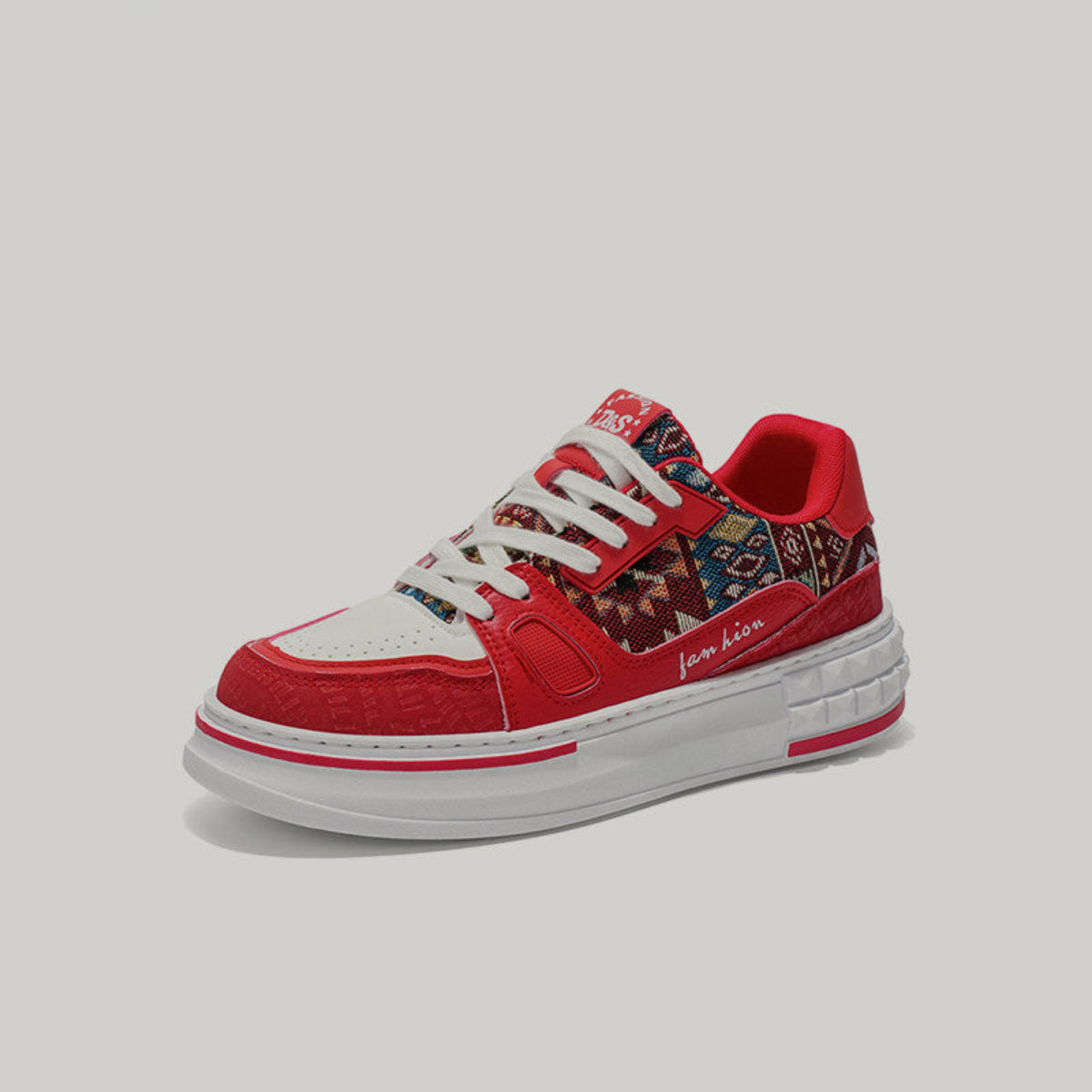 Breathable Platform Patchwork Lace-Up Sneakers WN23524
