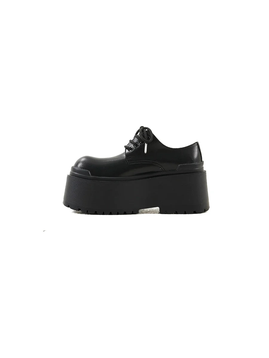 Runway Chunky Sole Platform Leather Derby Shoes