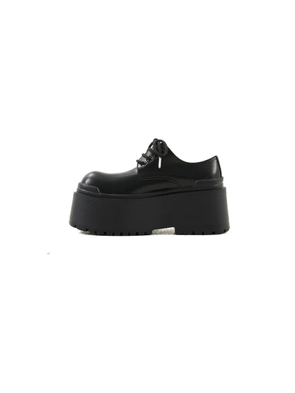 Runway Chunky Sole Platform Leather Derby Shoes