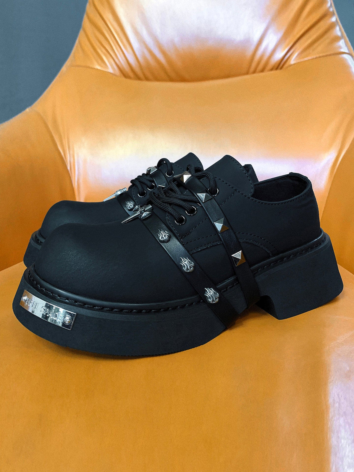 Studded Cross Chunky Sole Sneaker Boots