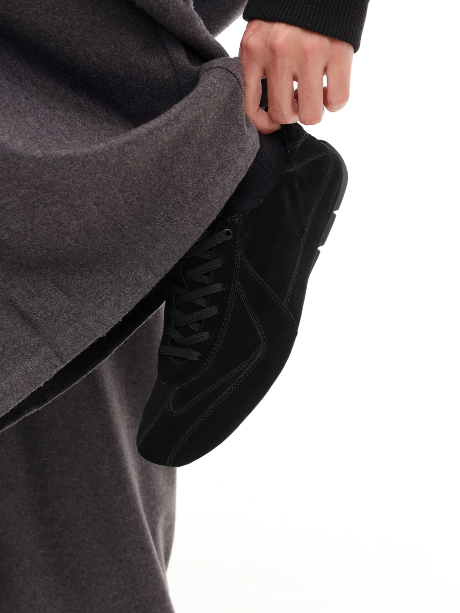 Suede Minimalist Lace-Up Sneakers