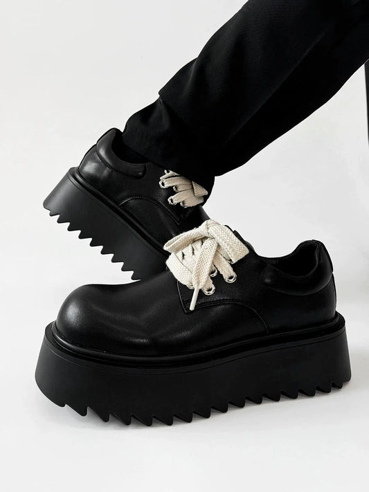 Chunky Leather Round-Toe Shoes