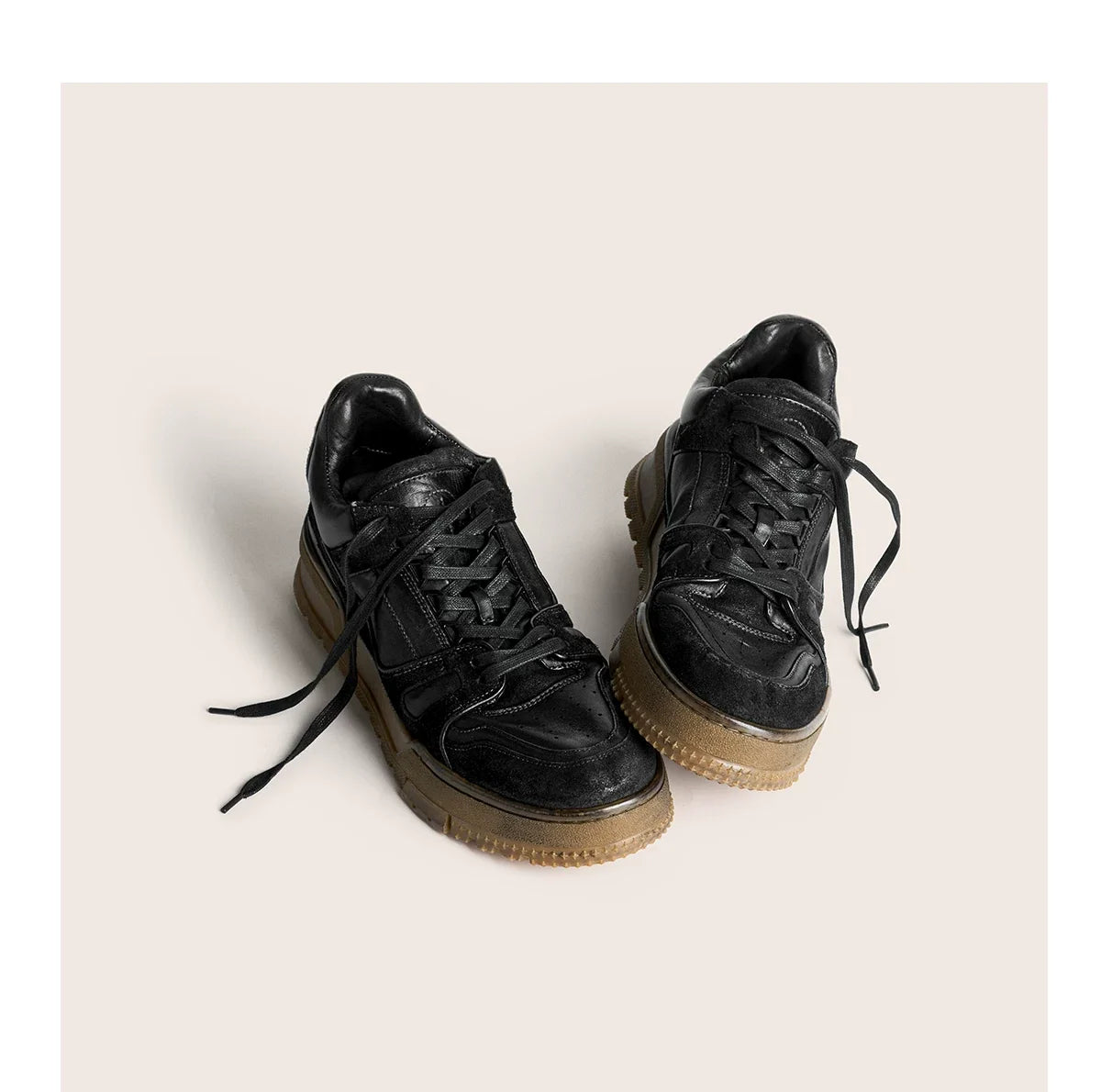 Vintage Washed Hand-Painted Chunky Sneakers
