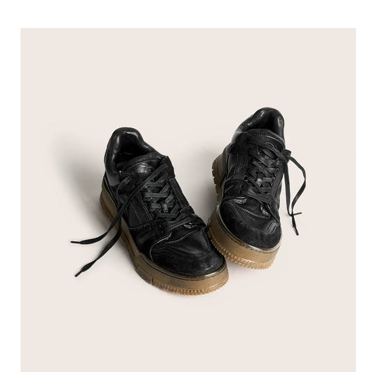 Vintage Washed Hand-Painted Chunky Sneakers