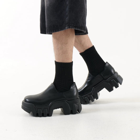 Bulldozer Chunky Sole Tank Leather Derby Loafers