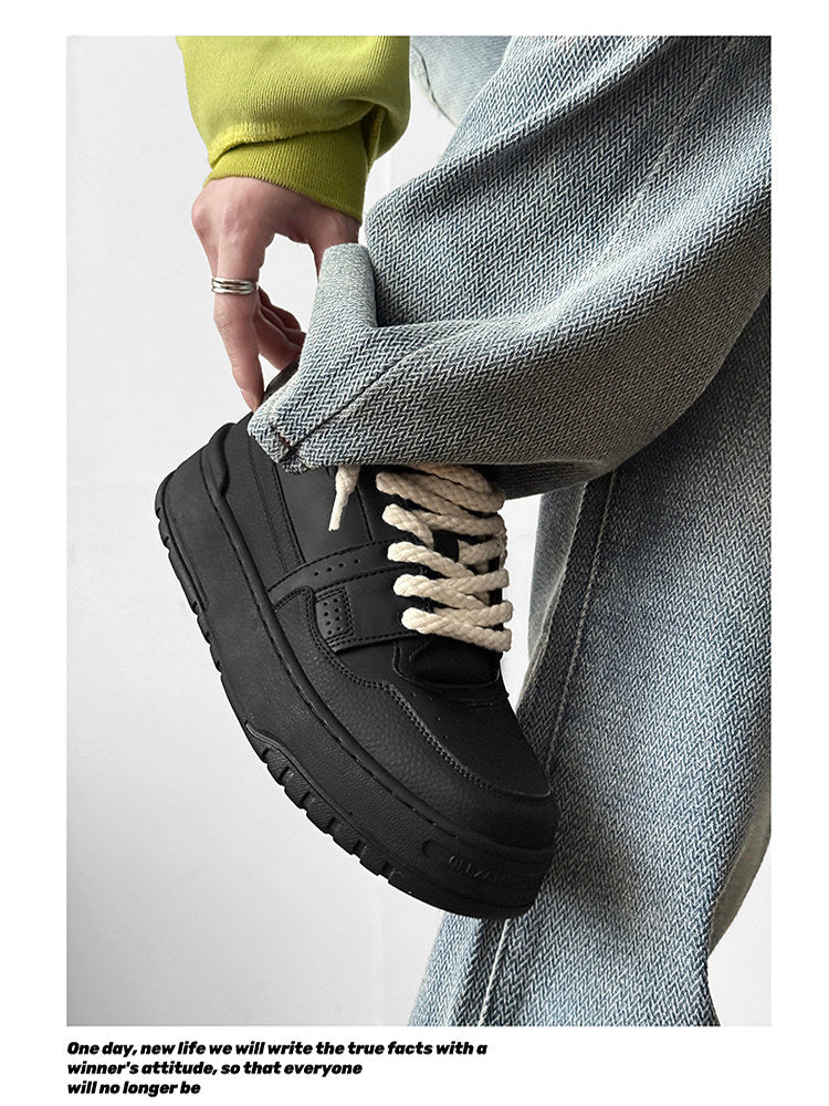 Chunky Platform Sneakers with Rope Laces