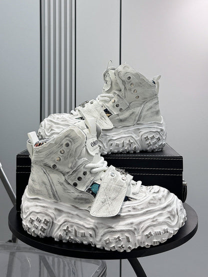 Damage Strap Buckle Platform Sneaker Boots WN24581