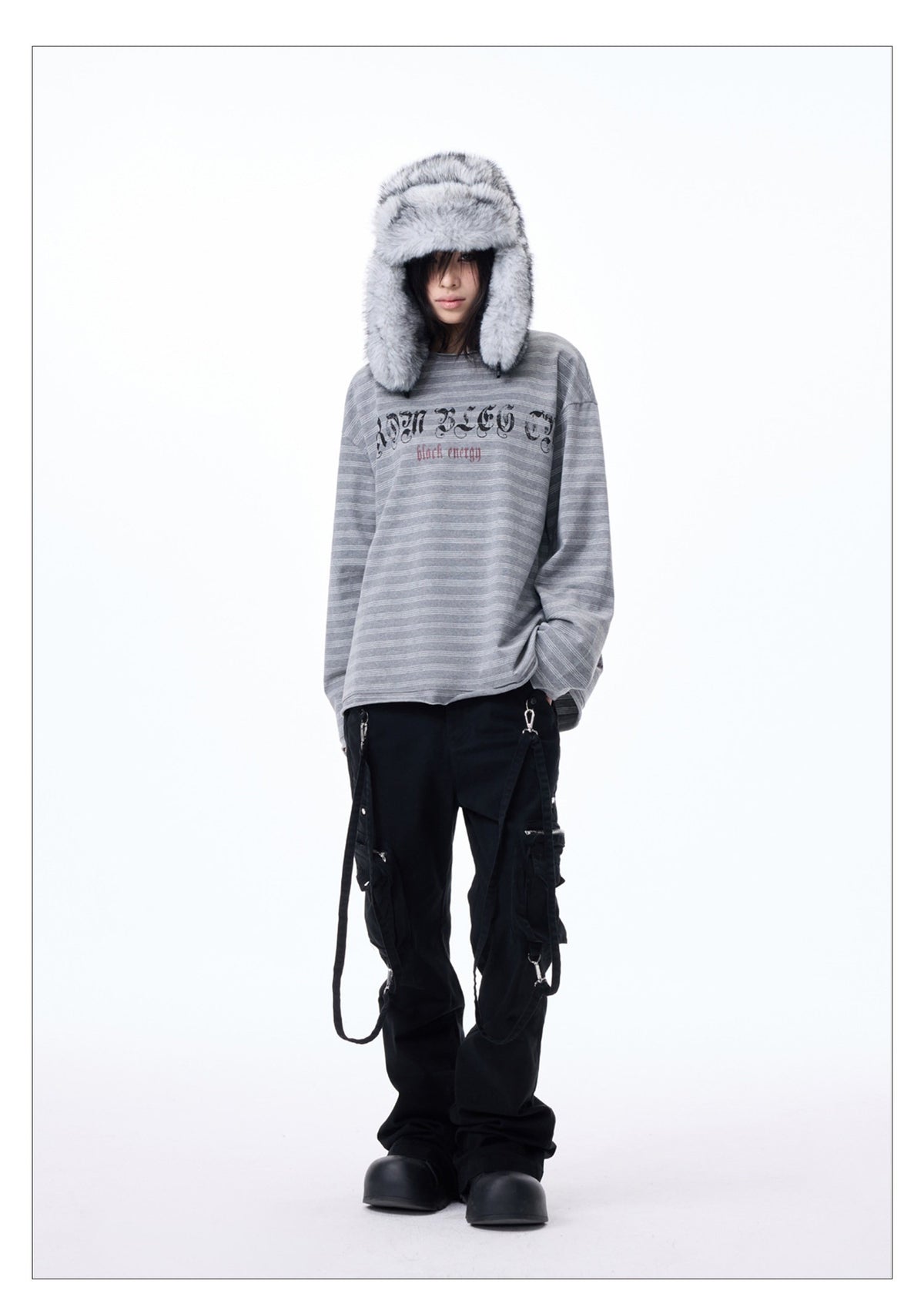 Flare Solid Color Studded Cargo Pants
