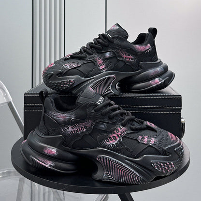 Graffiti Print Air Sole Chunky Sole Sneakers