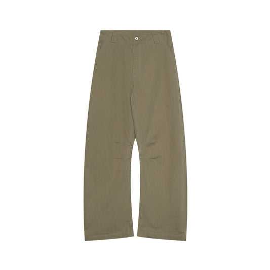 Solid Pleated Curved Cut Pants