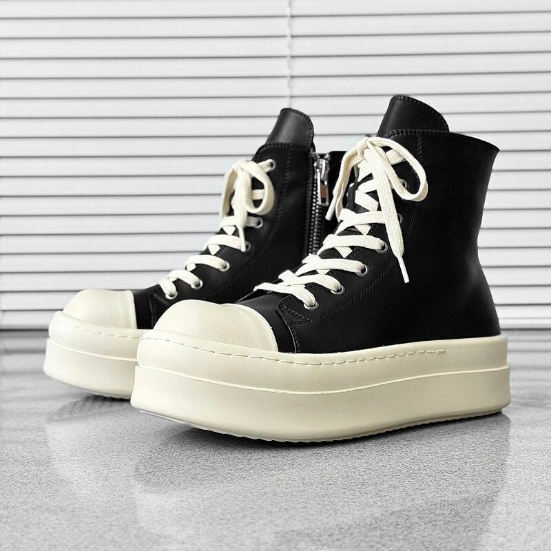 Lace Up Side Zipper Thick Sole Short Boots