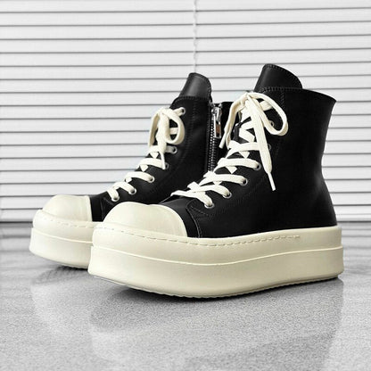 Lace Up Side Zipper Thick Sole Short Boots