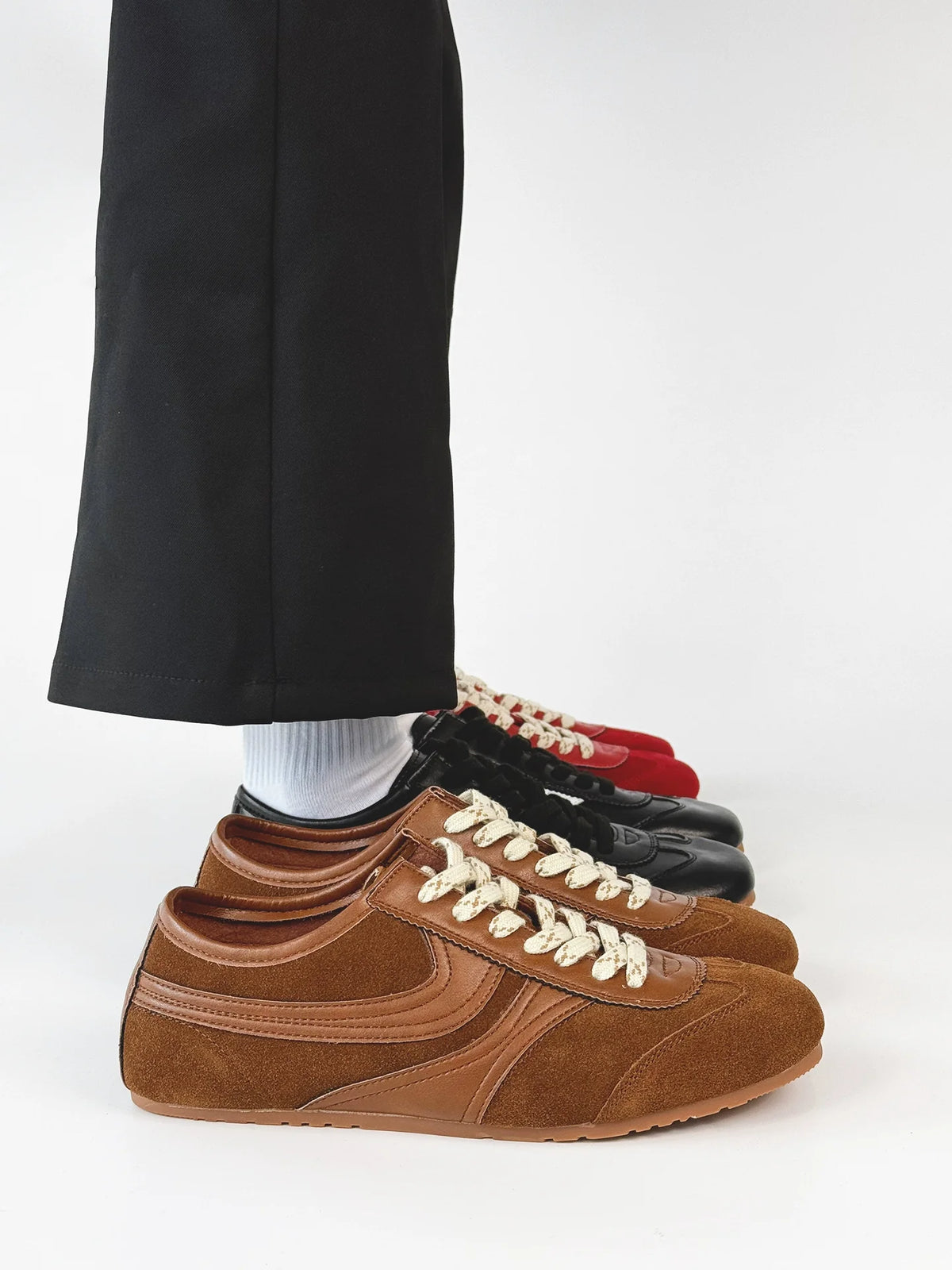 Suede Material Design Derby Sneakers
