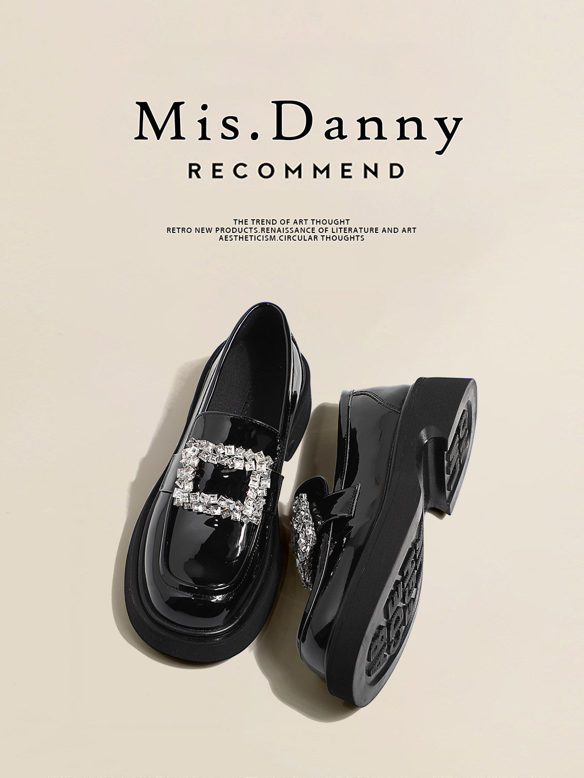 Round-Toe Platform PU Leather Loafers