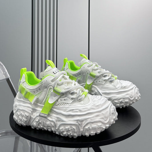 Strap Mesh Platform Chunky Sole Sneakers