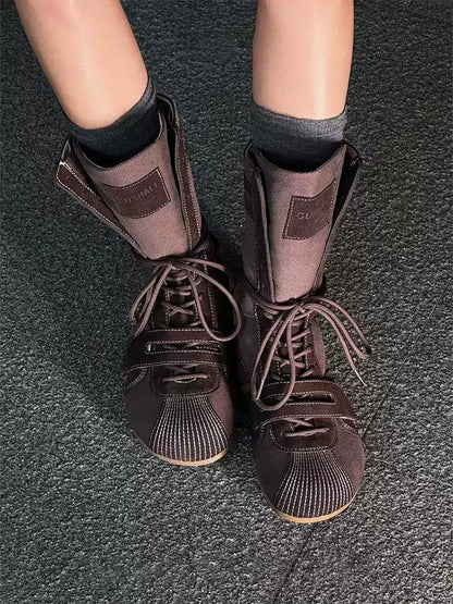 Black Knockout Pro Hybrid Velcro Boxing Trainer Boots